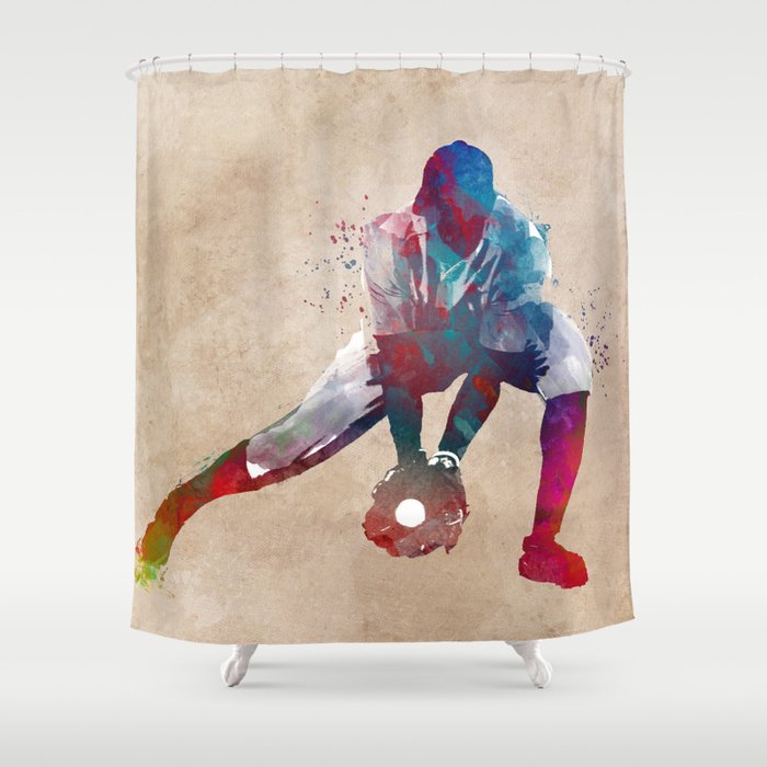 Baseball Player 3 Baseball Sport Shower Curtain By Jbjart Society6