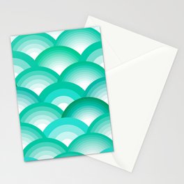 Forever Rainbow Mermaid's Scallops in Aqua Stationery Card