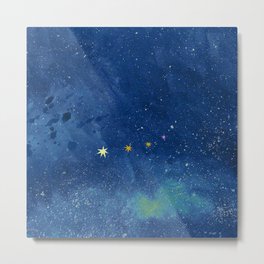 Starry sky Metal Print | Color, Illustration, Sparkling, Shootingstar, Space, Night, Cosmos, Painting, Universe, Scifi 
