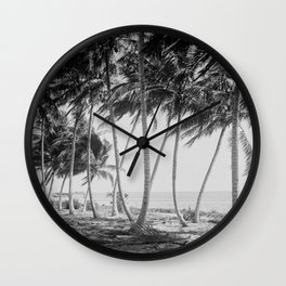 Miami Florida Palm Trees Black and White Vintage Photograph, 1915 Wall Clock | Landscape, Coastal, Vintage, Decor, Tropical, Florida, Palmtrees, Blackandwhite, Photo, 1915 