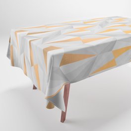 White and Gold Fractal Tablecloth