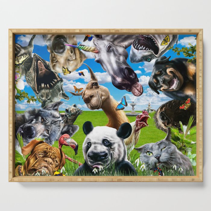 Clouds Animals Selfie Serving Tray