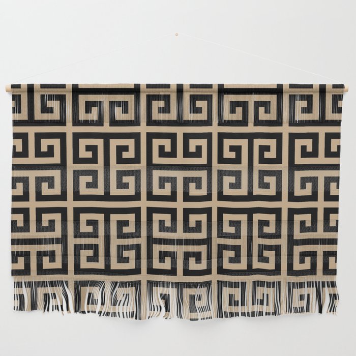 Greek Key (Tan & Black Pattern) Wall Hanging