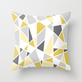 Geometric Pattern in yellow and gray Throw Pillow