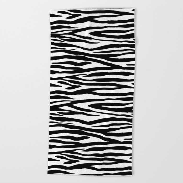Zebra StripesPattern Black And White Beach Towel