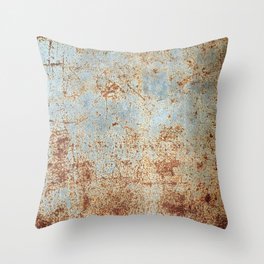 rusty metal panel texture Throw Pillow