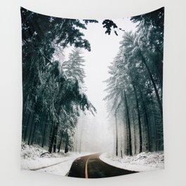 The Winter Trail (Color) Wall Tapestry