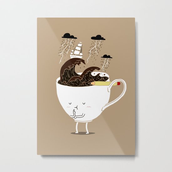 Brainstorming Coffee Metal Print