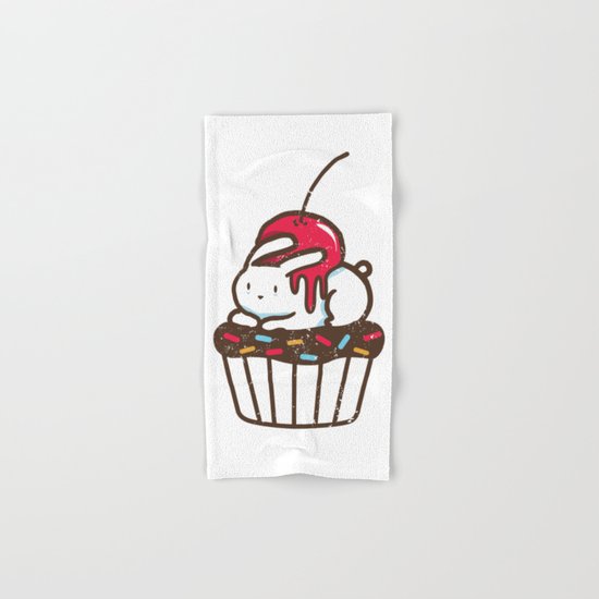 Chubby Bunny on a cupcake Hand & Bath Towel