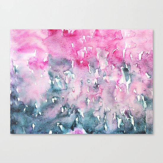 When indigo loves pink || watercolor Canvas Print