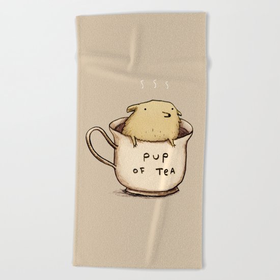 Pup of Tea Beach Towel