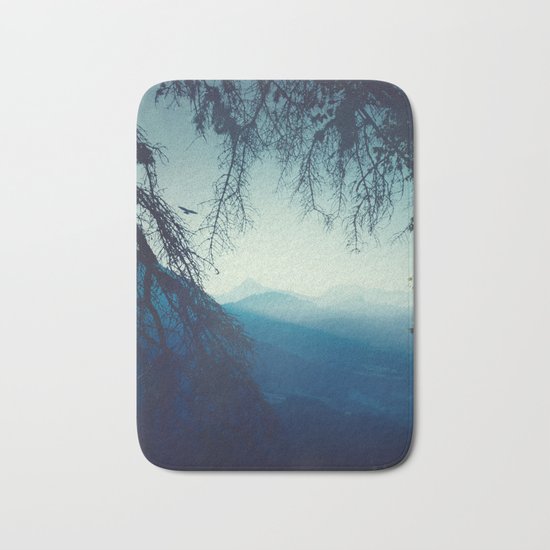 blue morning - vertical tapestry Bath Mat