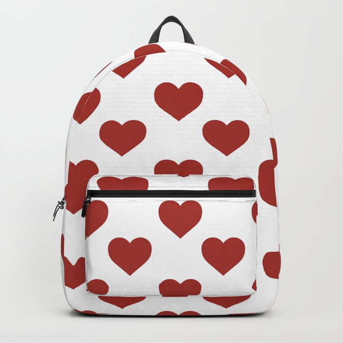 Hearts (Maroon & White Pattern) Backpack