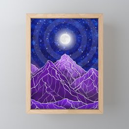 Violet mountain tops Framed Mini Art Print