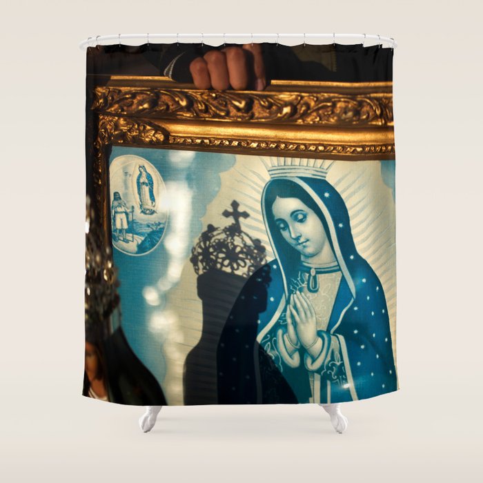 Virgin Of Guadalupe Shower Curtain By Chicosanchez