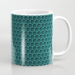 Metallic Aqua Graphite Honeycomb Carbon Fiber Coffee Mug