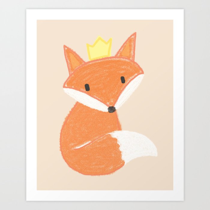 Kids Room Fox With Crown Art Print By Carol Dib Society6