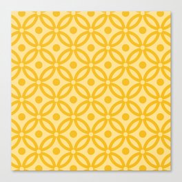 Pretty Intertwined Ring and Dot Pattern 635 Yellow Canvas Print