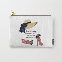 Elegant high heels with a hat illustration with motivational quotes Carry-All Pouch