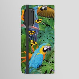 Macaw Parrots - Bird of Paradies Jungle Butterflies Android Wallet Case