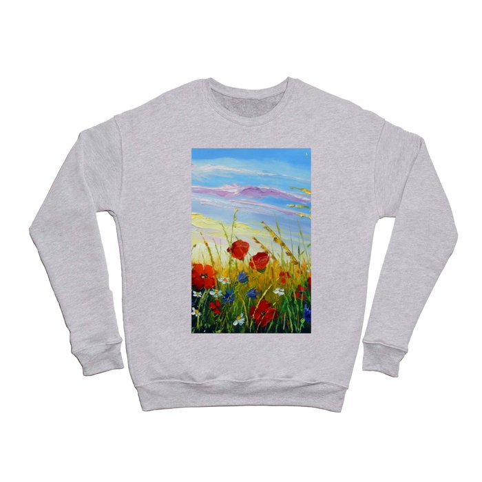 Summer flowers in the field Crewneck Sweatshirt
