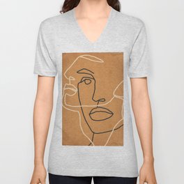 Abstract Face 6 V Neck T Shirt
