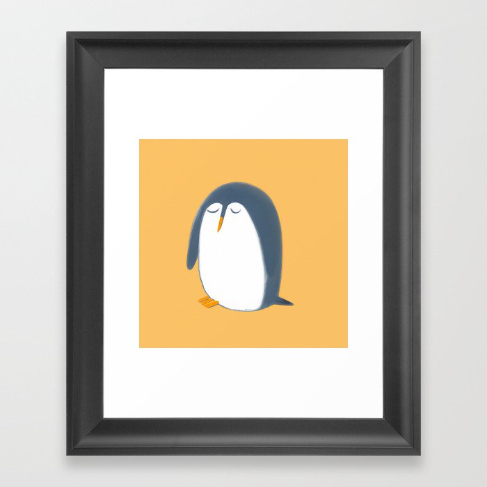 a tired penguin Framed Art Print
