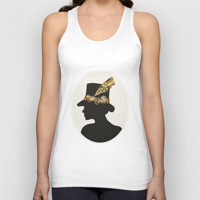 Silhouette of a girl in steampunk style Tank Top