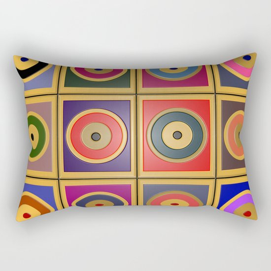 Rectangles & Circles #3 Rectangular Pillow