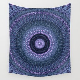 Mandala in blue and pink tones Wall Tapestry