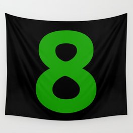Number 8 (Green & Black) Wall Tapestry