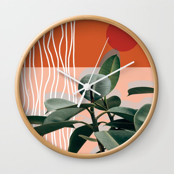 Times of a Growing Plant Wall Clock