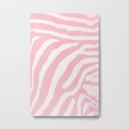 Pastel pink zebra print Metal Print