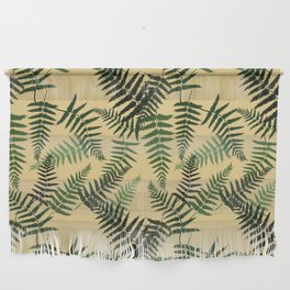 Fern Leaf Pattern on Tan Background Wall Hanging