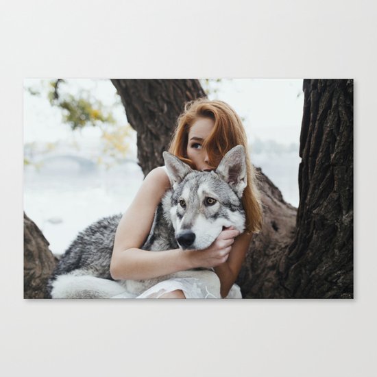 Girl wolf Canvas Print
