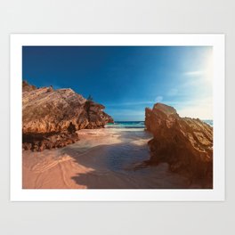 Tropical summer rocky beach landscape Travel Photography Art Print