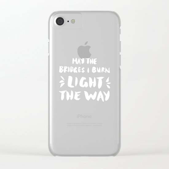 Burned Bridges – Black & White Clear iPhone Case