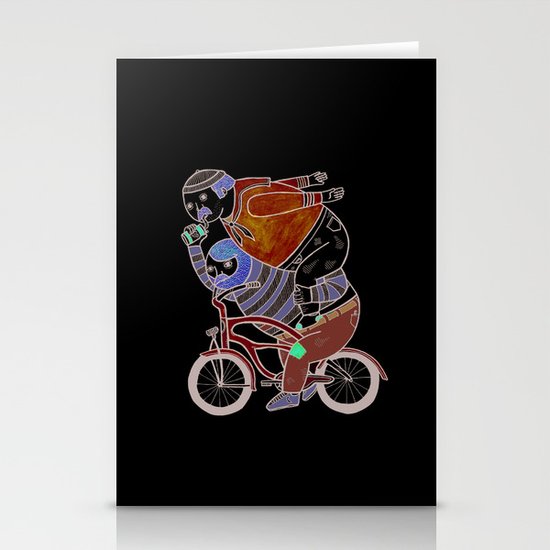 On how bicycle riders utilize team work in certain situations. Stationery Cards