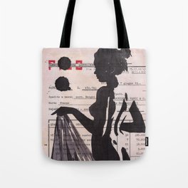 Emma - ink drawing over vintage commercial invoice Tote Bag