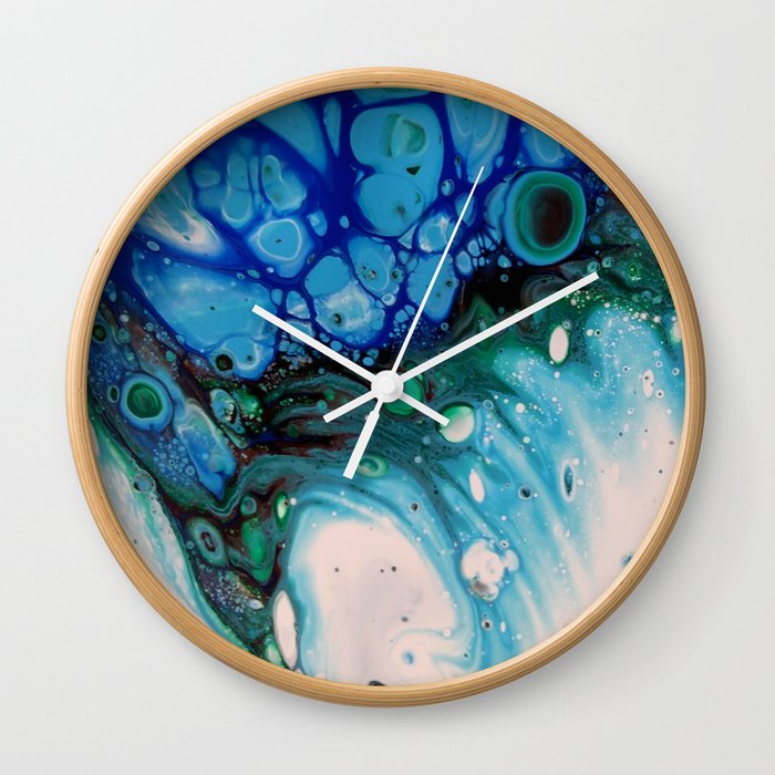 Unique Fluid Pour Acrylic Paint Wall Clock By Colorflowcreations