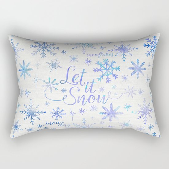 Let It Snow Winter Pattern Rectangular Pillow