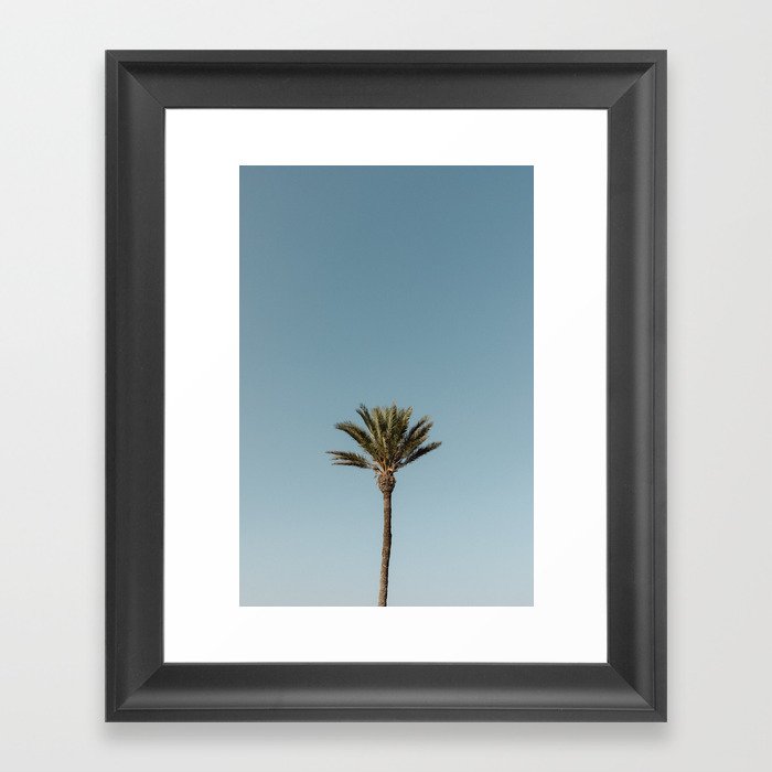 Travel photography Ibiza "Palmtree" | Fine Art Photo Print | Modern wall art | Pastel poster Spain Framed Art Print