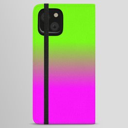 Neon Green and Hot Pink Ombré  Shade Color Fade iPhone Wallet Case