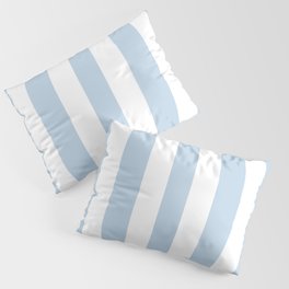 Beau blue - solid color - white vertical lines pattern Pillow Sham