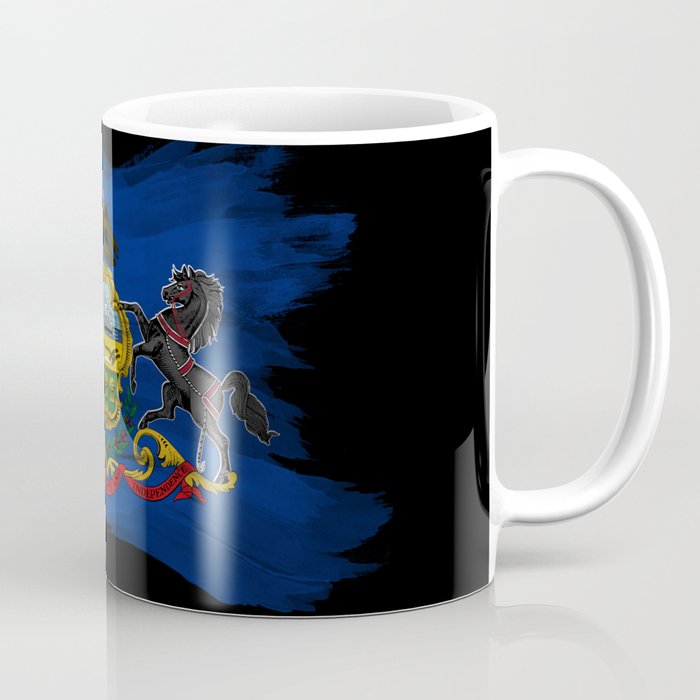 Pennsylvania state flag brush stroke, Pennsylvania flag background Coffee Mug