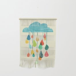 cloudy with a chance of rainbow Wall Hanging