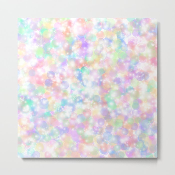 rainbow bubbles of light metal print by katherinefriesen society6