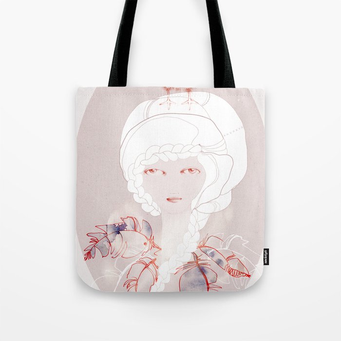Portrait with Chick Tote Bag