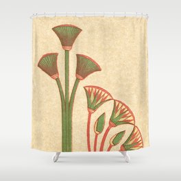 Egyptian Papyrus Plants and Lotus Flowers Shower Curtain