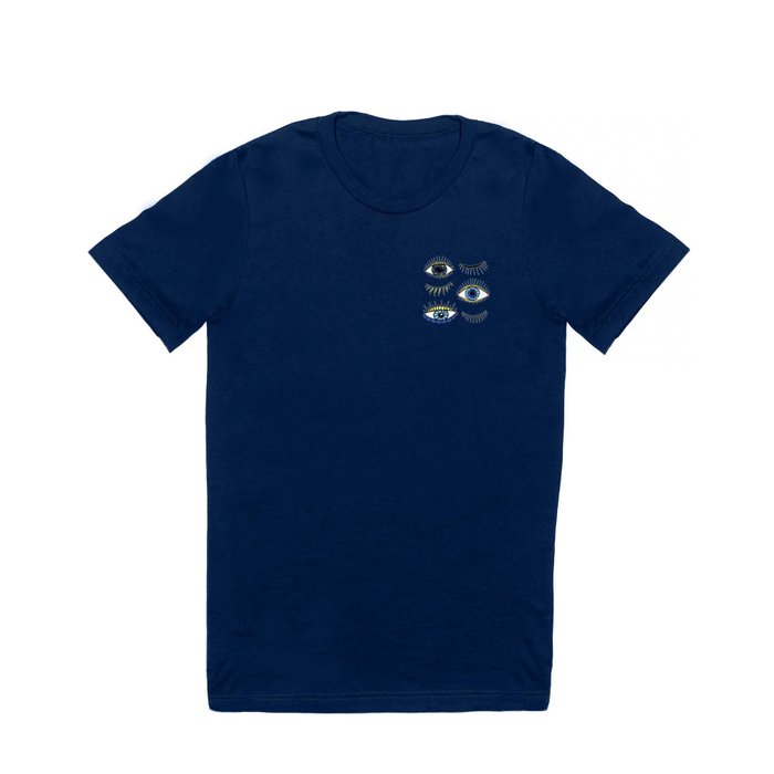 Lucky Brand Shirt Womens Medium Graphic Tee Blue Hamsa Print Soft